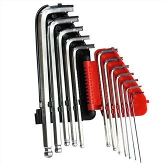 12 chiếc Bộ chìa khóa lục giác hoàn thiện bằng bóng cực dài Satin, SAE