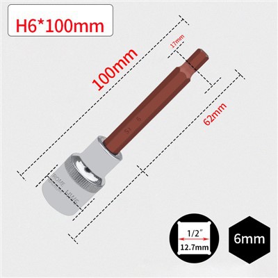 Ổ CẮM BIT HEX 1/2" 6MM L100MM