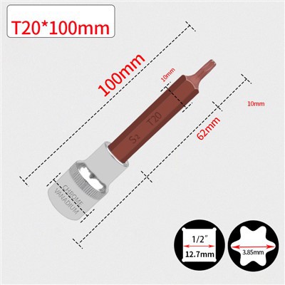 Ổ cắm BIT TORX 1/2" T20 L100MM